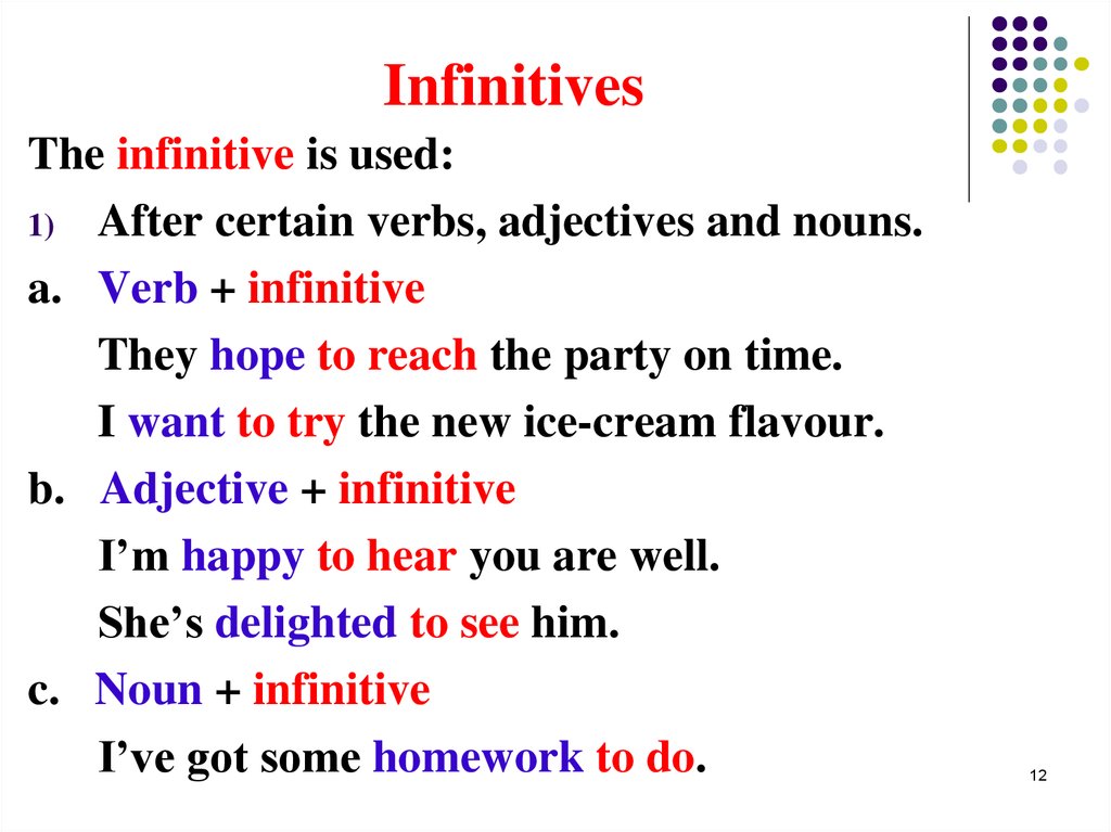 Các cấu trúc đi với động từ nguyên thể V - Infinitives