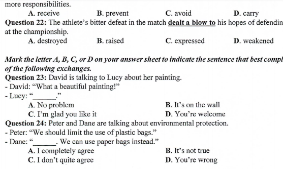 Luyện thi tiếng Anh THPT Quốc gia: Cách làm bài Tình huống giao tiếp