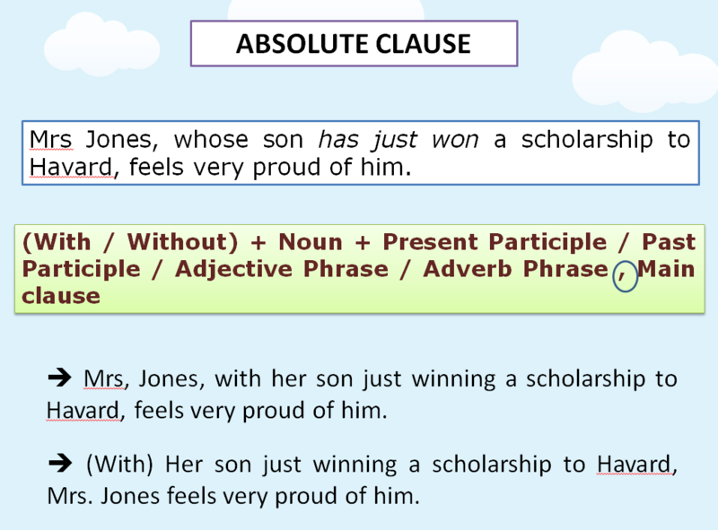 Tổng quan về Mệnh đề/Cụm từ độc lập - Absolute Clause