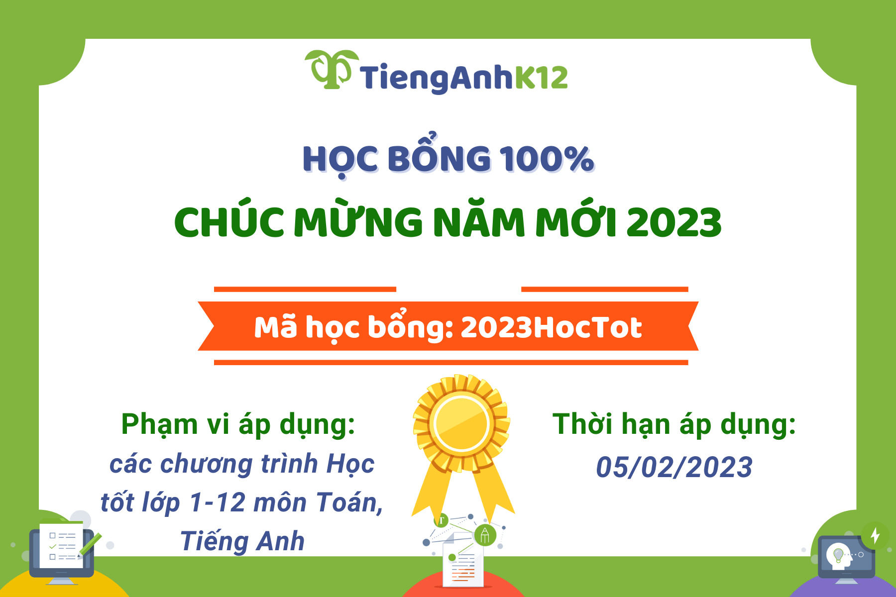 Học bổng 2023Hoctot chúc mừng năm mới 2023