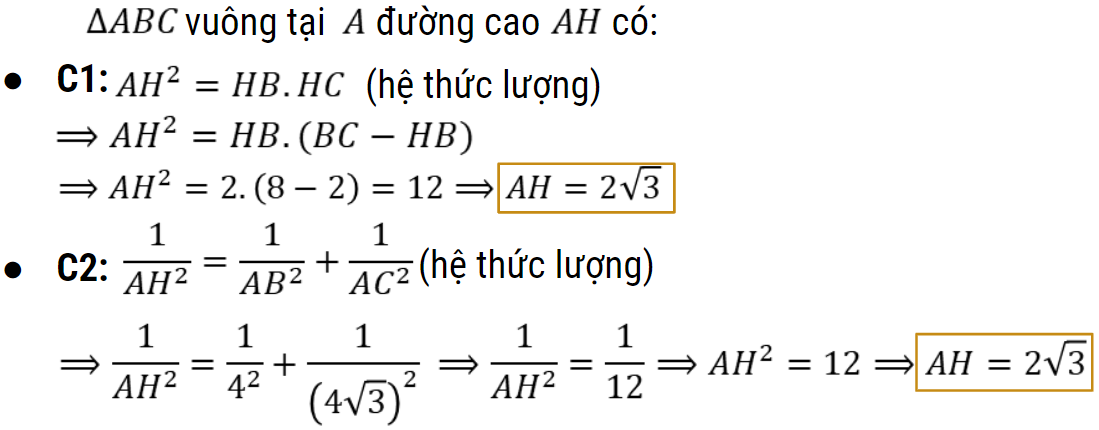 hệ thức lượng trong tam giác lớp 9