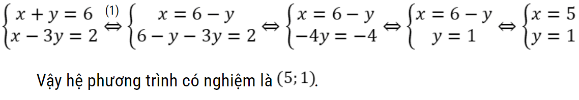 giải hệ phương trình bằng phương pháp thế