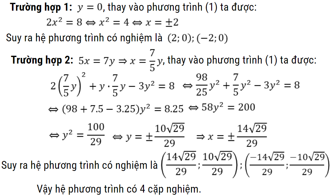 bài toán giải hệ phương trình lớp 9