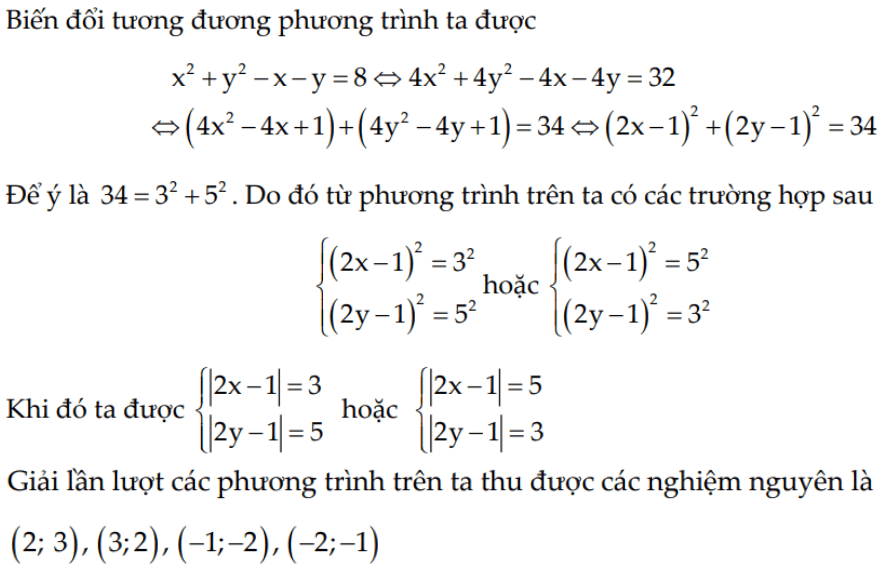 giải đưa hai vế về tổng các bình phương