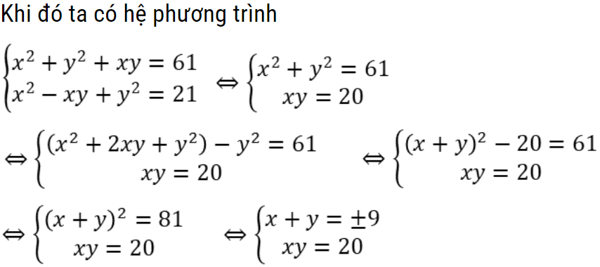 bài toán giải hệ phương trình lớp 9