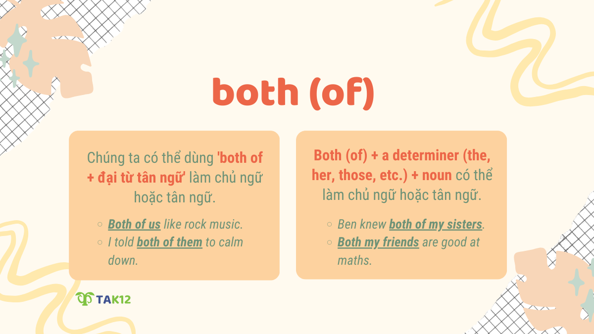Cách dùng Both (of)