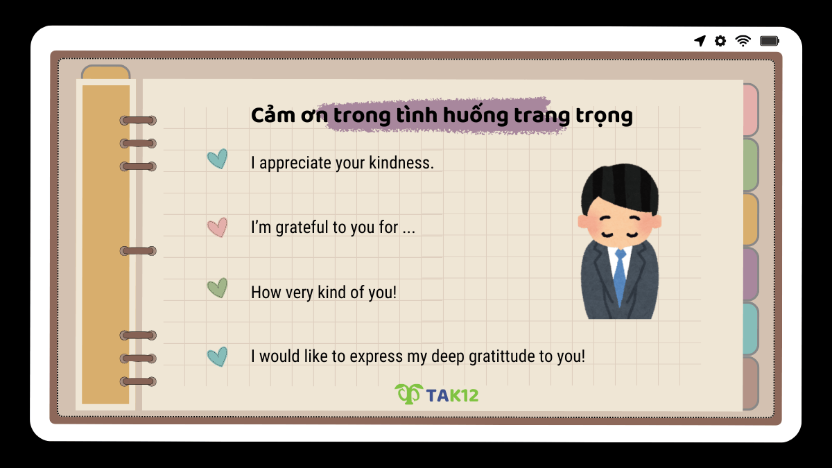 Nói lời cảm ơn tiếng Anh trong tình huống trang trọng