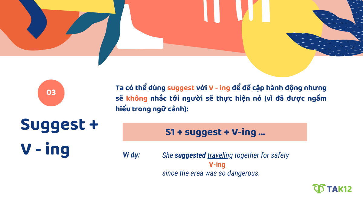 Suggest với V ing