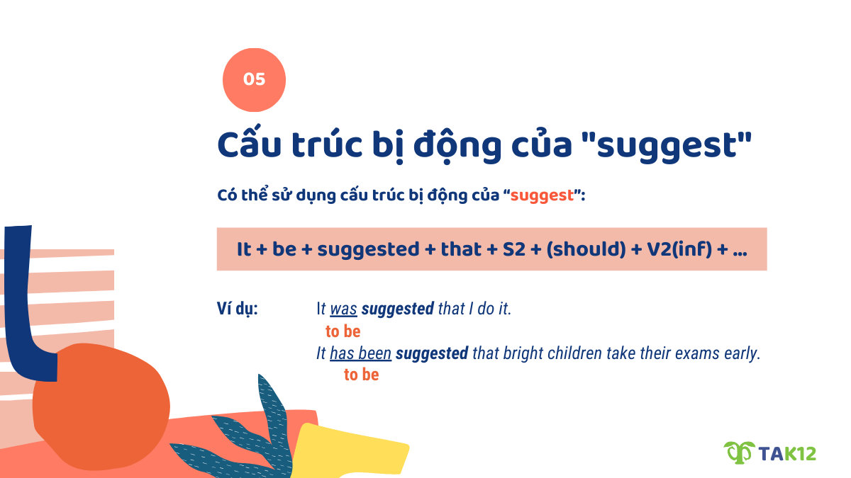 Cấu trúc bị động với Suggest