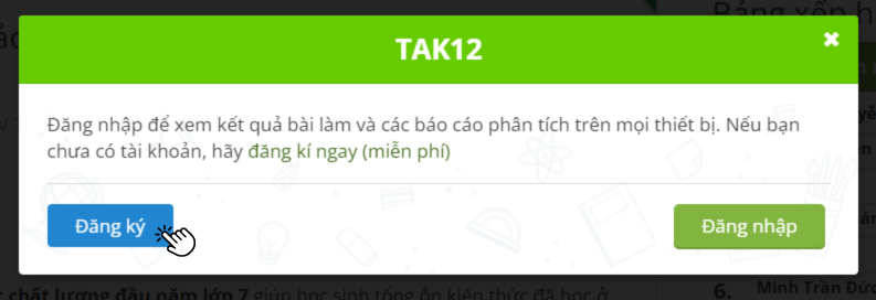 đăng kí tài khoản TAK12
