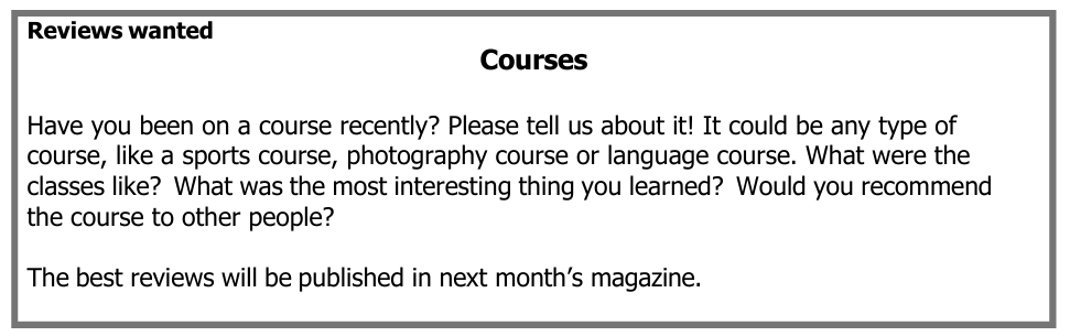 Đề thi FCE Writing Part 2