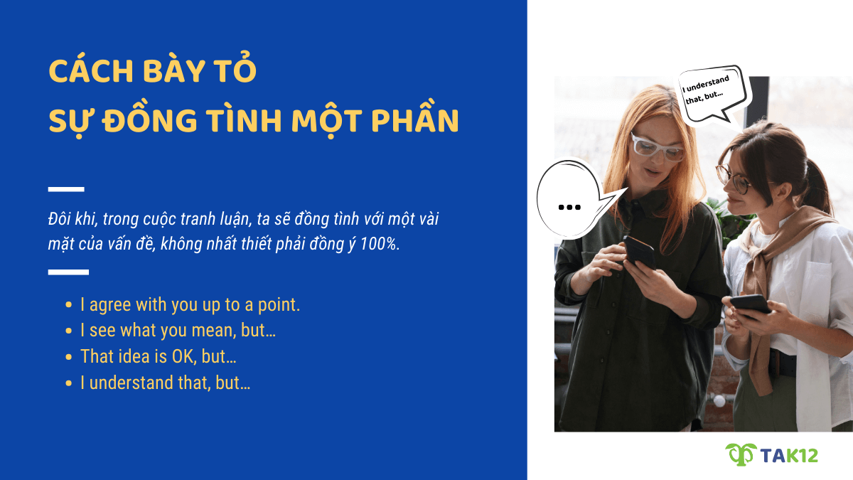 Mẫu câu đồng ý một phần bằng tiếng Anh