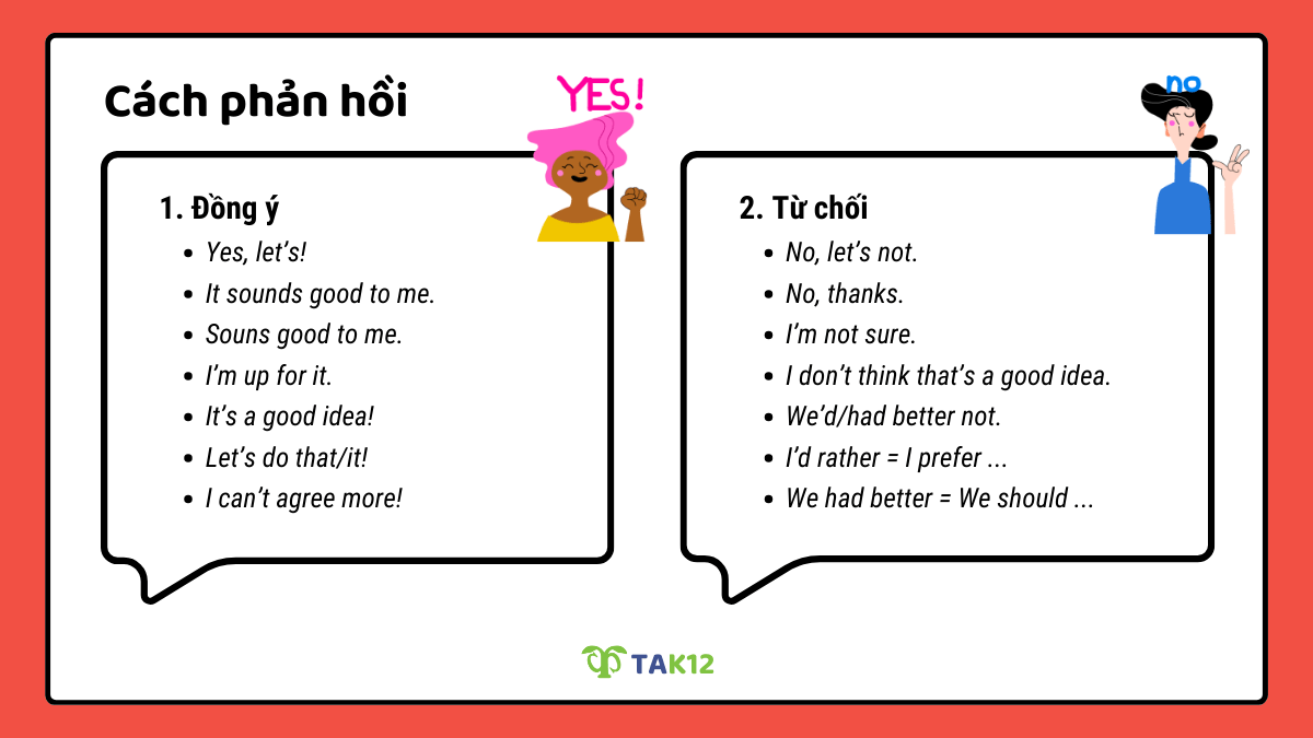 Hướng dẫn phản hồi các câu đề nghị trong tiếng Anh