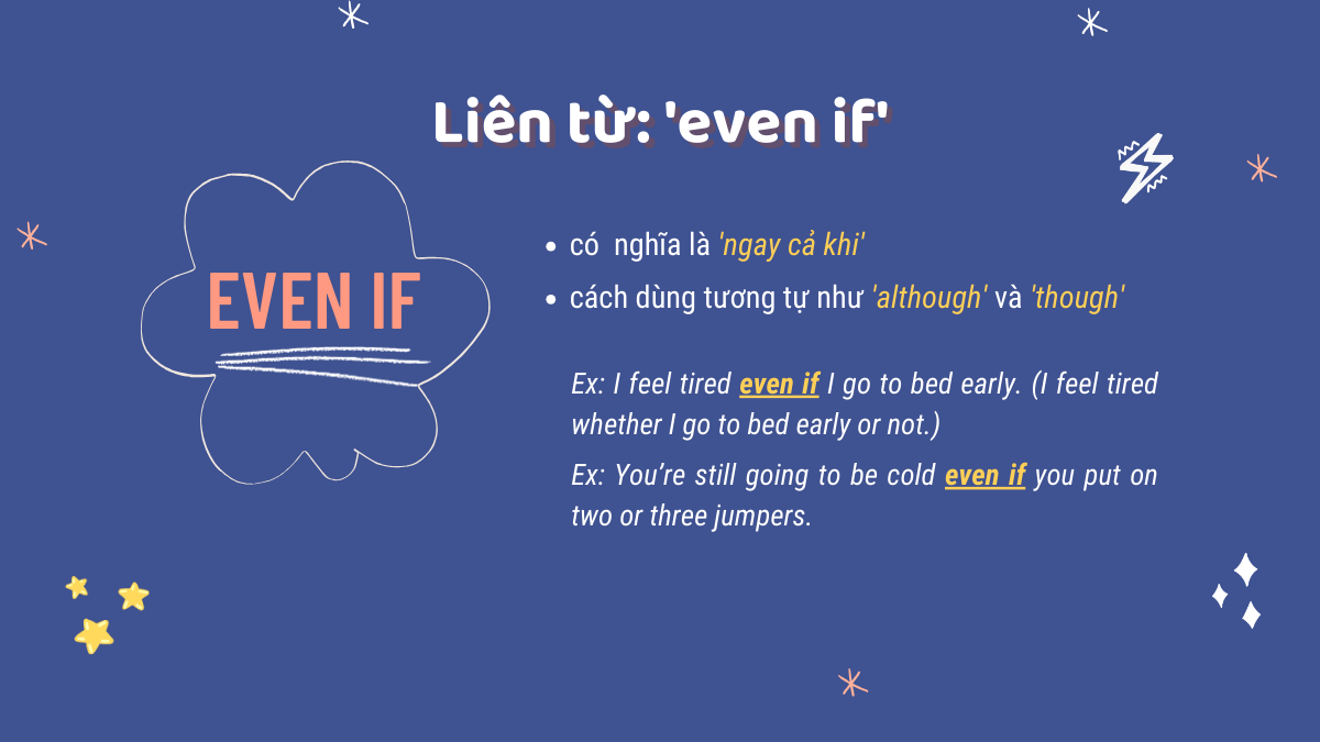 Liên từ Even if