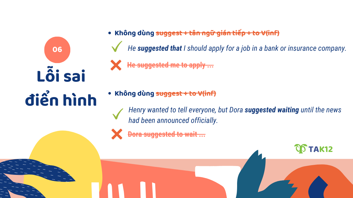 Những lỗi sai điển hình với cấu trúc Suggest