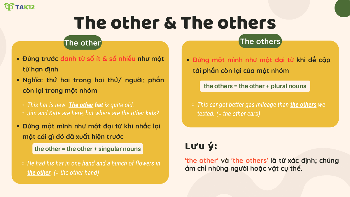 Cách dùng The other & The others
