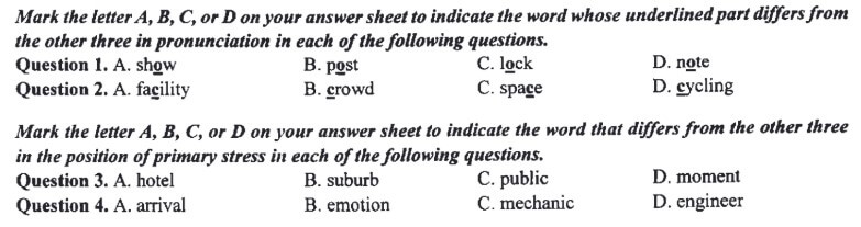 phát âm và trọng âm tiếng anh vào 10
