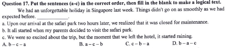 Dạng bài Sắp xếp câu thành đoạn văn trong đề minh họa thi vào lớp 10 HN năm 2025
