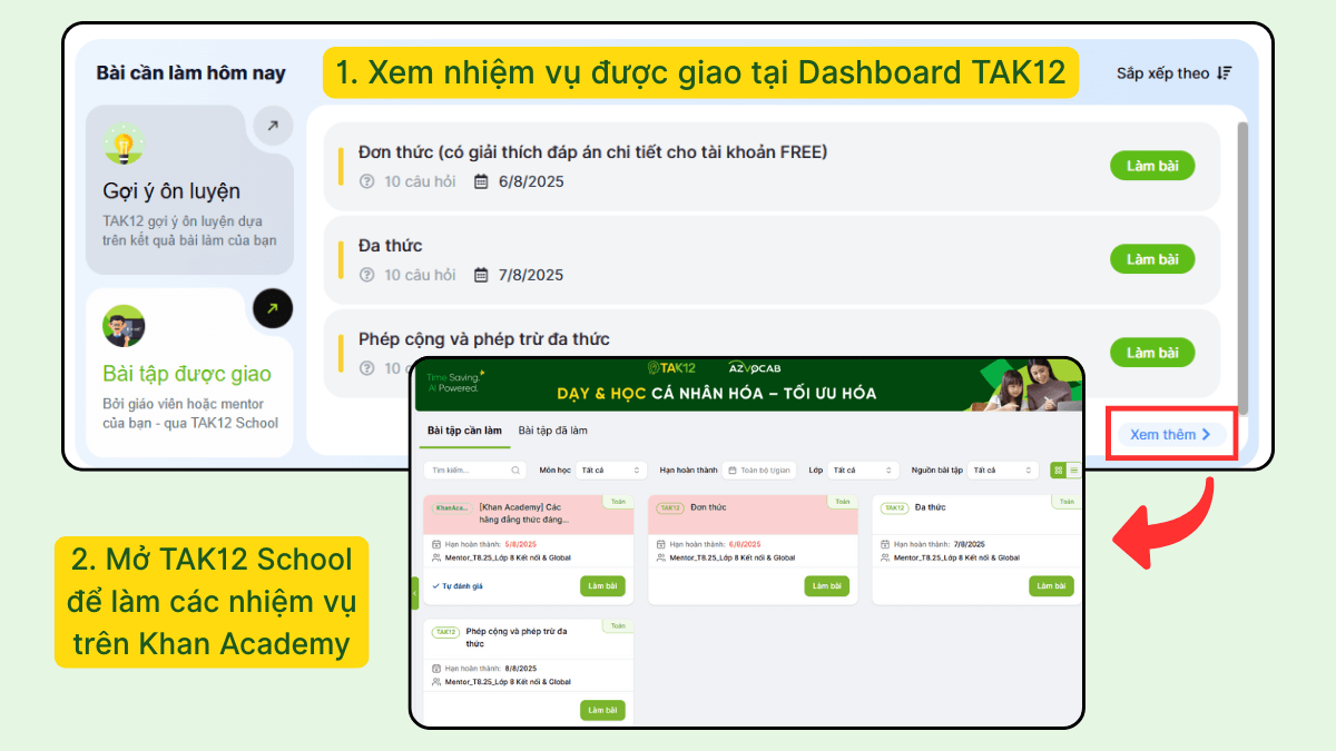 Nhận nhiệm vụ được Mentor giao