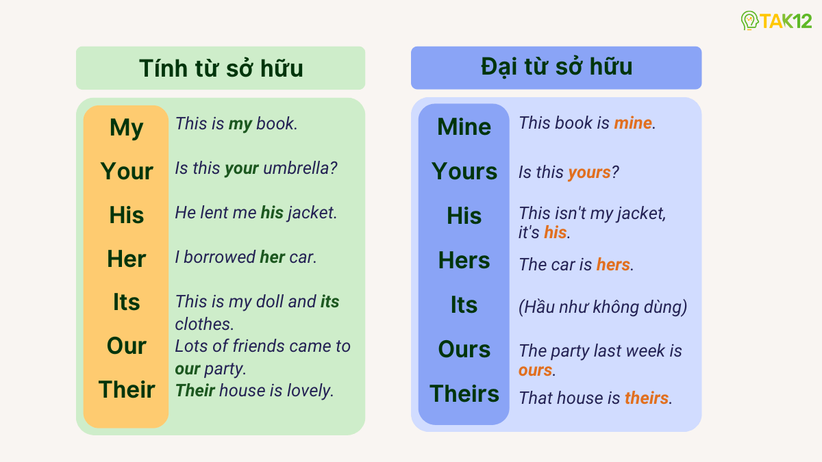 Đại từ sở hữu và tính từ sở hữu