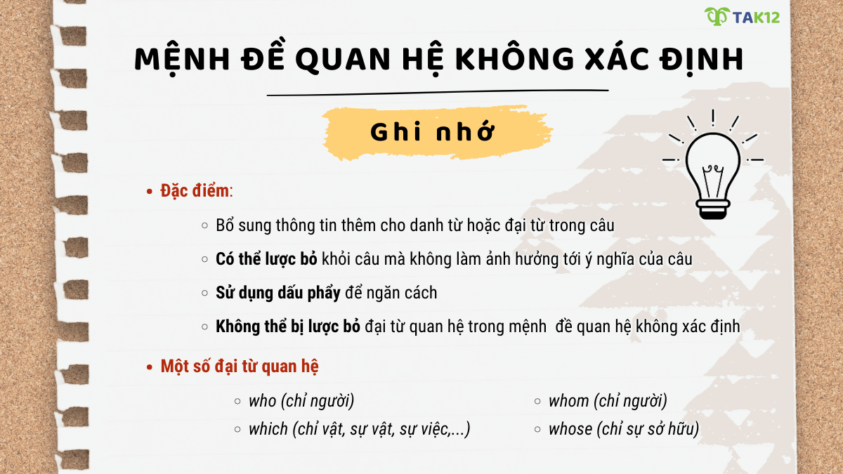 Mệnh đề quan hệ không xác định