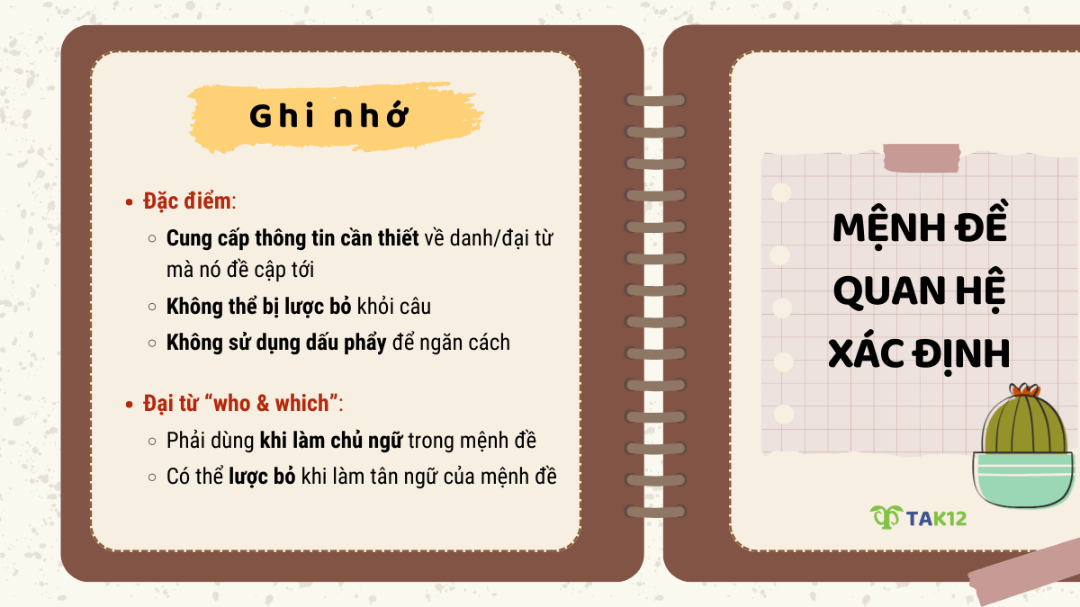 Mệnh đề quan hệ xác định