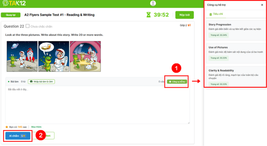 Cách dùng AI chấm Writing - Flyers